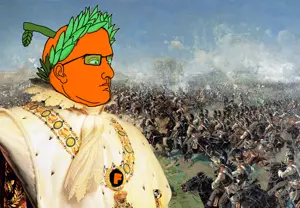 napjak, animal, classical art parody, emperor, horse, knight, laurel, napoleon, orange skin, froot