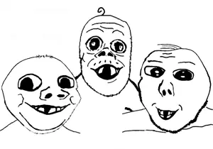 a24 slowburn soyjak, gapejak, david, jacobson, nathaniel, wholesome soyjak, 3soyjaks, baby, deformed, mustache