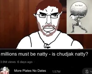 chudjak, chudjak front, arm, beard, brown hair, buff, closed eyes, closed mouth, hair, hands