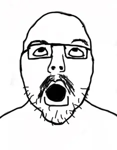 flartson, flart, glasses, open mouth, soyjak, tiktok