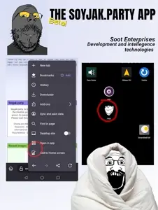 gapejak, impish soyak ears, markiplier soyjak, mustached gapejak, science lover, wholesome soyjak, /soy/, 3soyjaks, advertisement, app