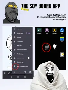 gapejak, impish soyak ears, markiplier soyjak, mustached gapejak, science lover, wholesome soyjak, 3soyjaks, advertisement, app, beard