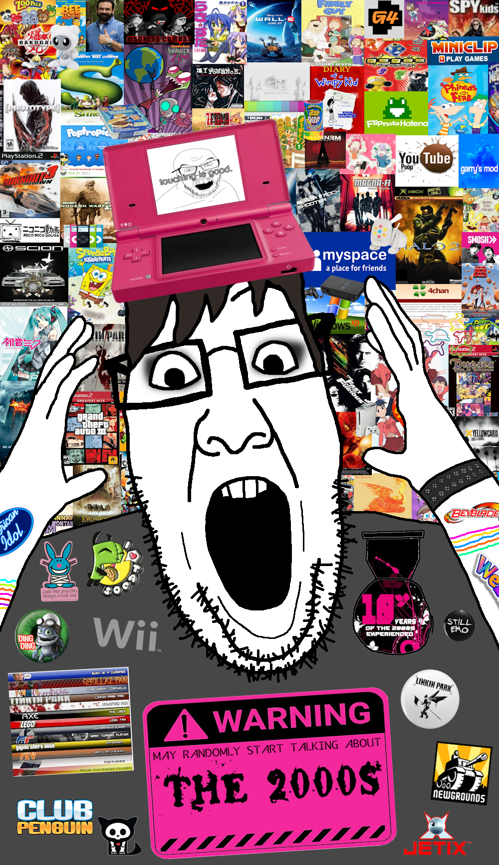 hatsune miku, peter griffin, spider-man, feraljak, ppp, 2000s, 2soyjaks, 4chan, album cover, anime