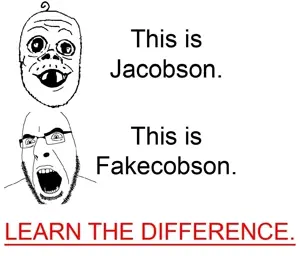 a24 slowburn soyjak, cobson, jacobson, /qa/ (4chan), 2soyjaks, baby, deformed, glasses, know the difference, mustache