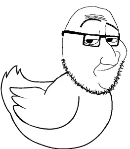 smugjak, smugquack, animaljaks, animal, bird, glasses, smile, smug, soyjak, stubble