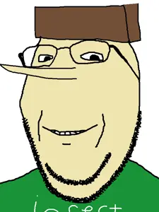 gapejak, wholesome soyjak, big nose, brown hair, cayden, cayden's mods and edits, closed mouth, clothes, glasses, hair