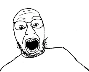 goaljak, glasses, open mouth, stubble, white background