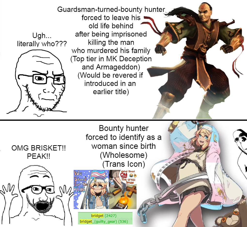bridget (guilty gear), cobson, excited soyjak, soyak, hornyson, soyak (irritated), thing japanese, 3soyjaks, angry, arm