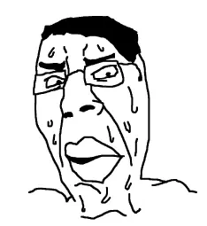 chudjak, cobson, suspicious chudjak, chud, hair, lips, scared, sweating, ugly