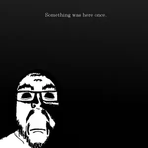 trollface, flartson, 404 images, black background, closed mouth, mustache, shadow, stubble, text, trollge