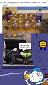 wojak, gapejak, wholesome soyjak, alarm, award, bedroom, bottle, clock, garbage, holding object