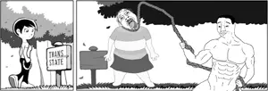 bernd, chudjak, hanging troonjak, troonjak, 2soyjaks, ack, black and white, bloodshot eyes, cartoon, crying