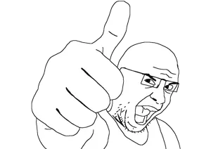 thumbson, beard, glasses, happy, thumbs up