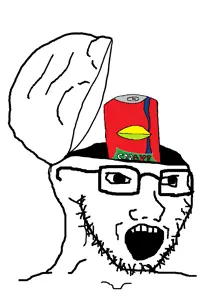 soyak, can, glasses, head box, open mouth, soyjak, sproke, stubble