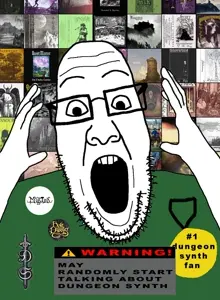 ppp, album cover, arm, award, badge, bald, band, clothes, dungeon synth, glasses