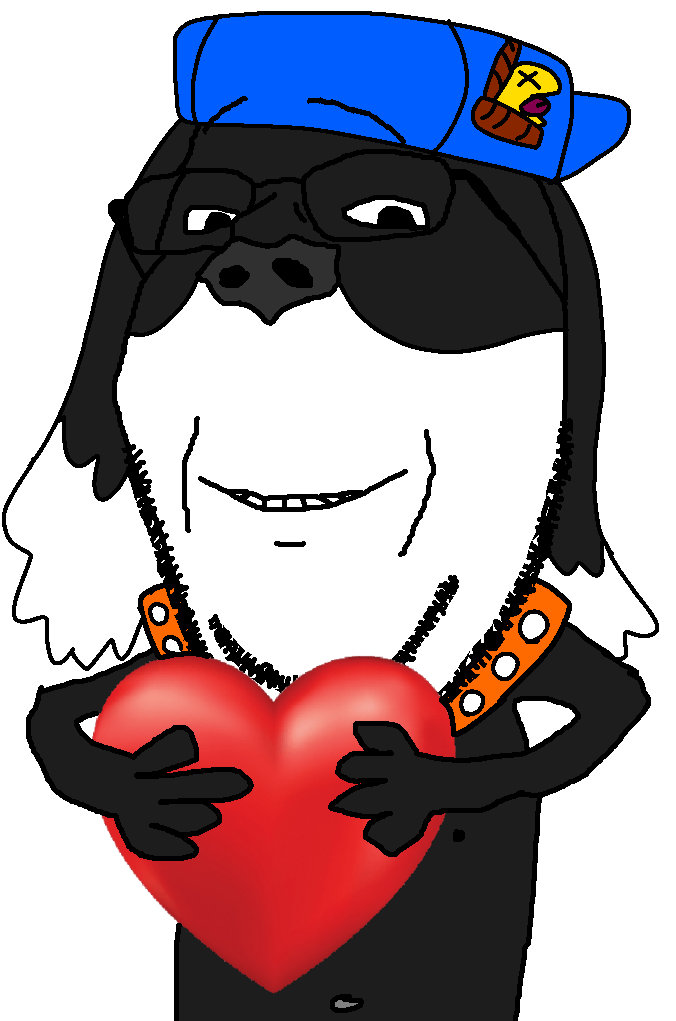 gapejak, wholesome soyjak, 1soyjak, ack, black eyes, black fur, clothes, collar, glasses, hands
