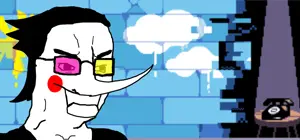 spamton g. spamton, chudjak, brick, clothes, cloud, glasses, hair, makeup, phone, robot