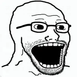 soyak, bigjaw, glasses, open mouth, soyjak, stubble