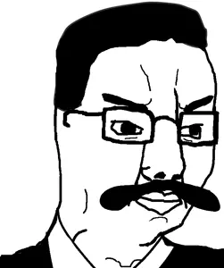 chudjak, 1soyjak, angry, closed mouth, glasses, monochrome, mustache, nietzsche, philosophy, soyjak