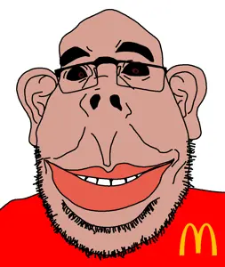 obsjak, amerimutt, big ears, big lips, brown eyes, brown skin, clothes, ear, lips, mcdonalds