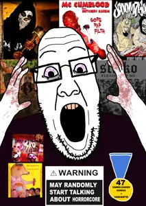 ppp, anime, bald, blood, excited, glasses, hands, horrorcore, medal, open mouth