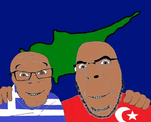 cobson, feraljak, no more brother wars, 2soyjaks, brown eyes, brown skin, cyprus, flag, friendship, glasses