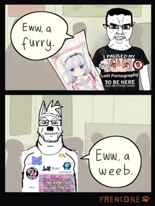 chudjak, markiplier soyjak, chudjak front, 2soyjaks, acne, animal ears, animal nose, anime, anti furry, bloodshot eyes