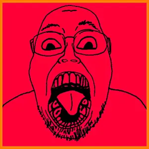 bernd, boat rammer, angry, animated, distorted, glasses, open mouth, red, soyjak, stubble