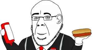 cobson, narge, foodeez!, apron, arm, bush, closed mouth, clothes, ear, glasses