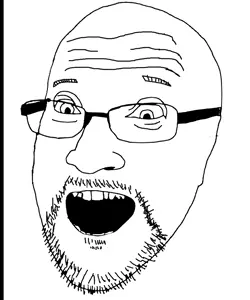 horvack, glasses, open mouth, stubble, teeth, white background