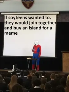 Soyjak Spiderman Reddit island meme.jpg