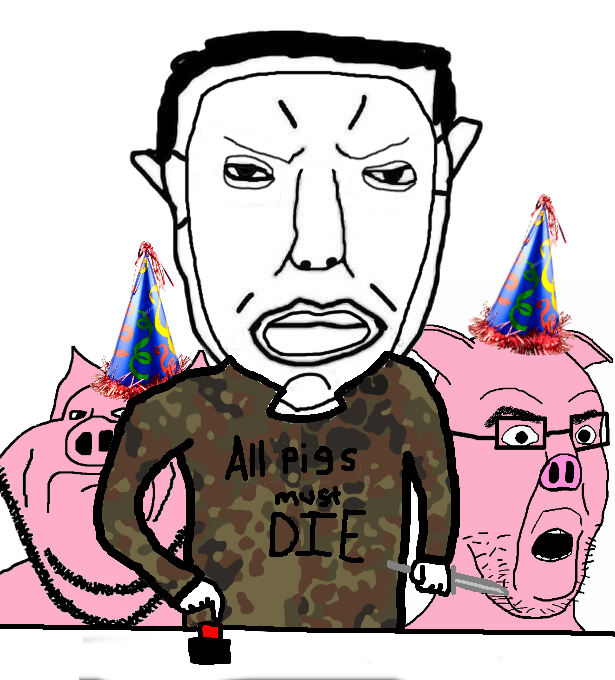 chudjak, imhotep, impish soyak ears, chudjak front, 3soyjaks, animal, arm, camouflage, clothes, death in june