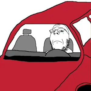 gapejak, animated, car, closed mouth, crying, drake, driving, frown, glasses, music