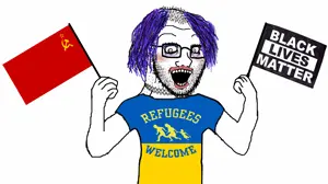 soyak, crazed troonjak, soyak (crazed), animated, arm, black lives matter, clothes, communism, crazed, glasses