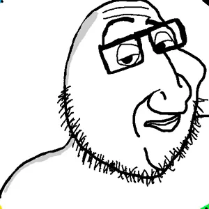 smugjak, closed mouth, deformed, different strokes, glasses, retarded, smug, soyjak, stubble
