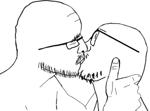 fisheyejak, flartson, flarteyejak, trios & duos, 2soyjaks, alternate, closed eyes, gay, glasses, hands