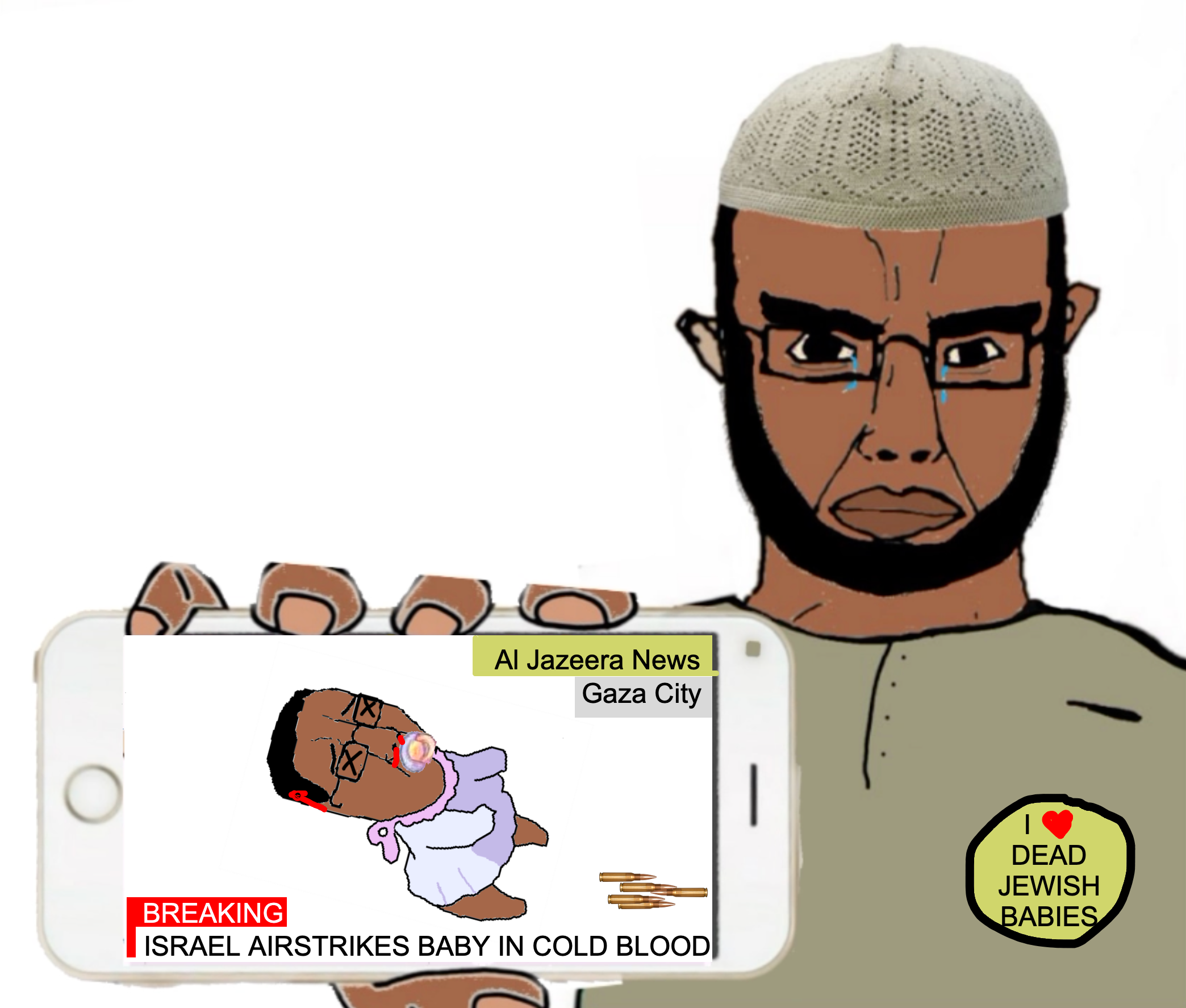 chudjak, chudjak front, 2soyjaks, al jazeera, angry, arm, baby, badge, beard, blood