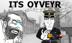 happy merchant, markiplier soyjak, its over, punisher face, adolf hitler, angry, auschwitz, belt, black and white, closed mouth