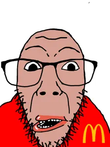 dylanjak, dykeson, amerimutt, brown skin, glasses, lips, mcdonalds, soyjak, stubble