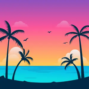 cobson, animal, animated, beach, bird, cloud, glasses, palm tree, soyjak, stubble
