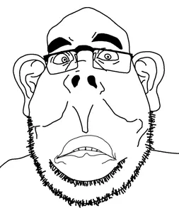 obsjak, big ears, big lips, closed mouth, concerned, ear, glasses, lips, sad, stubble