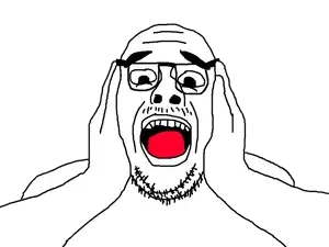 jeepersjak, arm, balding, glasses, hands, open mouth, screaming, soyjak, stubble, tongue