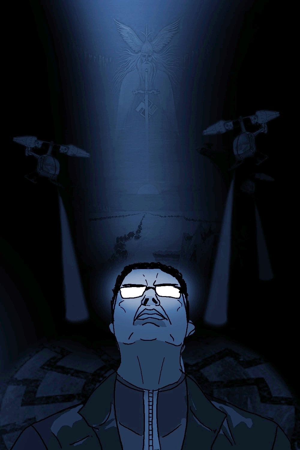 jc denton, bernd, chudjak, hanging troonjak, troonjak, 5soyjaks, ack, arm, bloodshot eyes, chud