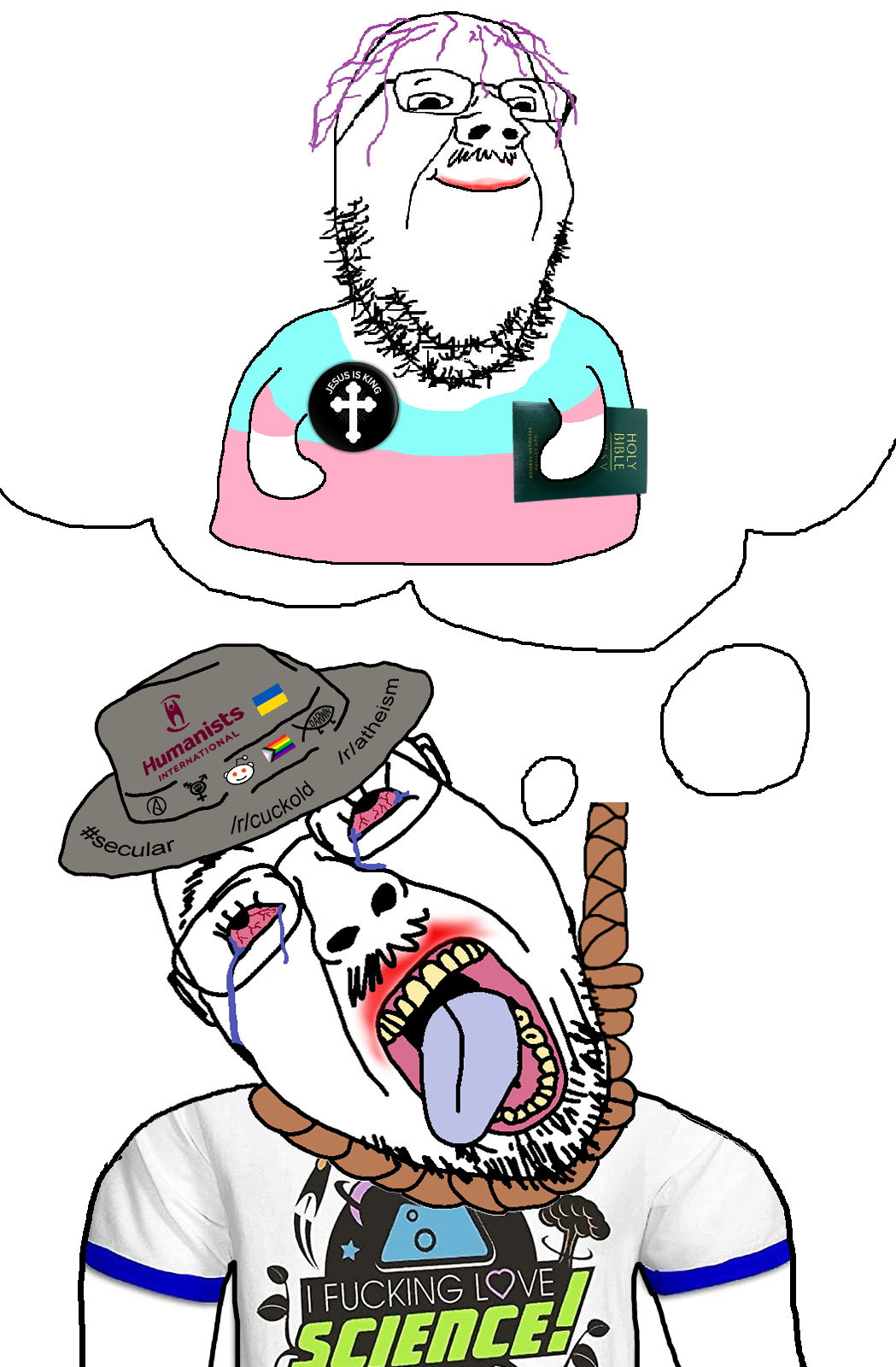 bernd, gapejak, hanging troonjak, troonjak, 2soyjaks, ack, atheism, atheism (reddit), bible, christianity