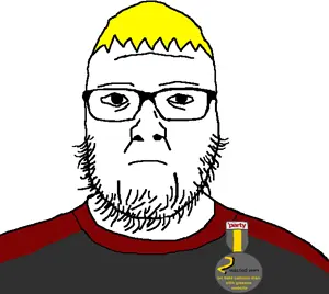 nate higgers, tiredjak, natejak, award, blonde hair, closed mouth, clothes, fat, glasses, hair