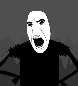 cobson, cartoon, mr freeman, no eyes, no nose, open mouth, russia, skinny