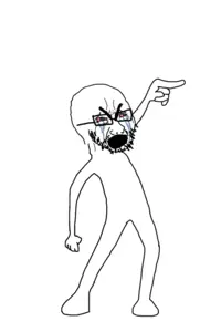 cryboy soyjak, soyak, selfish little fuck, animated, bloodshot eyes, crying, dance, eliotoons, full body, glasses