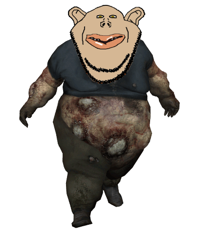 boomer (left 4 dead), impish soyak ears, impish amerimutt, impish front, amerimutt, 3d, animated, bald, brown skin, clothes
