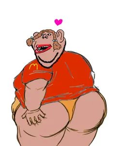 impish soyak ears, impish amerimutt, amerimutt, arm, ass, back, black sclera, brown hair, brown skin, clothes