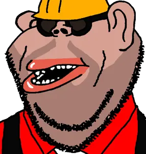 salsamaster, engineer (team fortress 2), impish soyak ears, impish amerimutt, amerimutt, brown skin, clothes, ear, glasses, hat